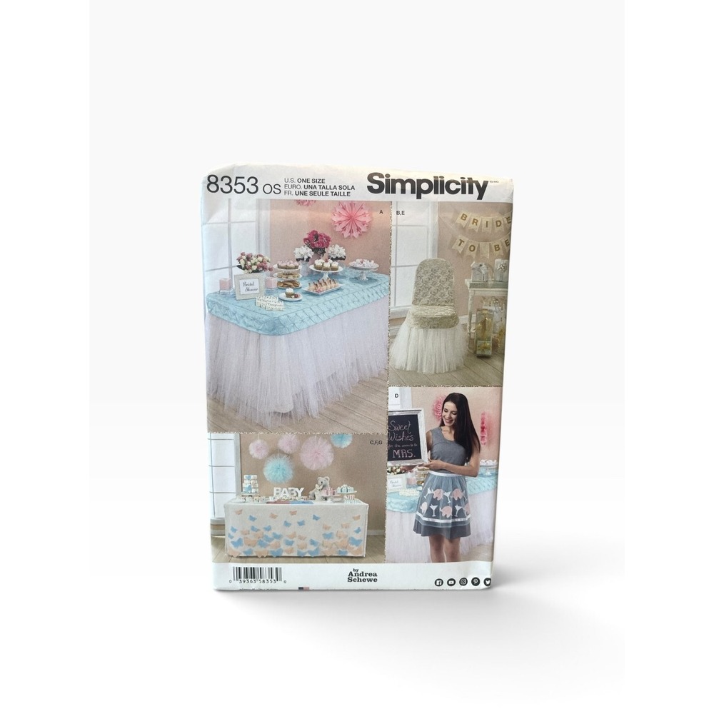 Simplicity 8353 Party Decor Sewing Pattern OS Multicolor Uncut Andrea Schewe